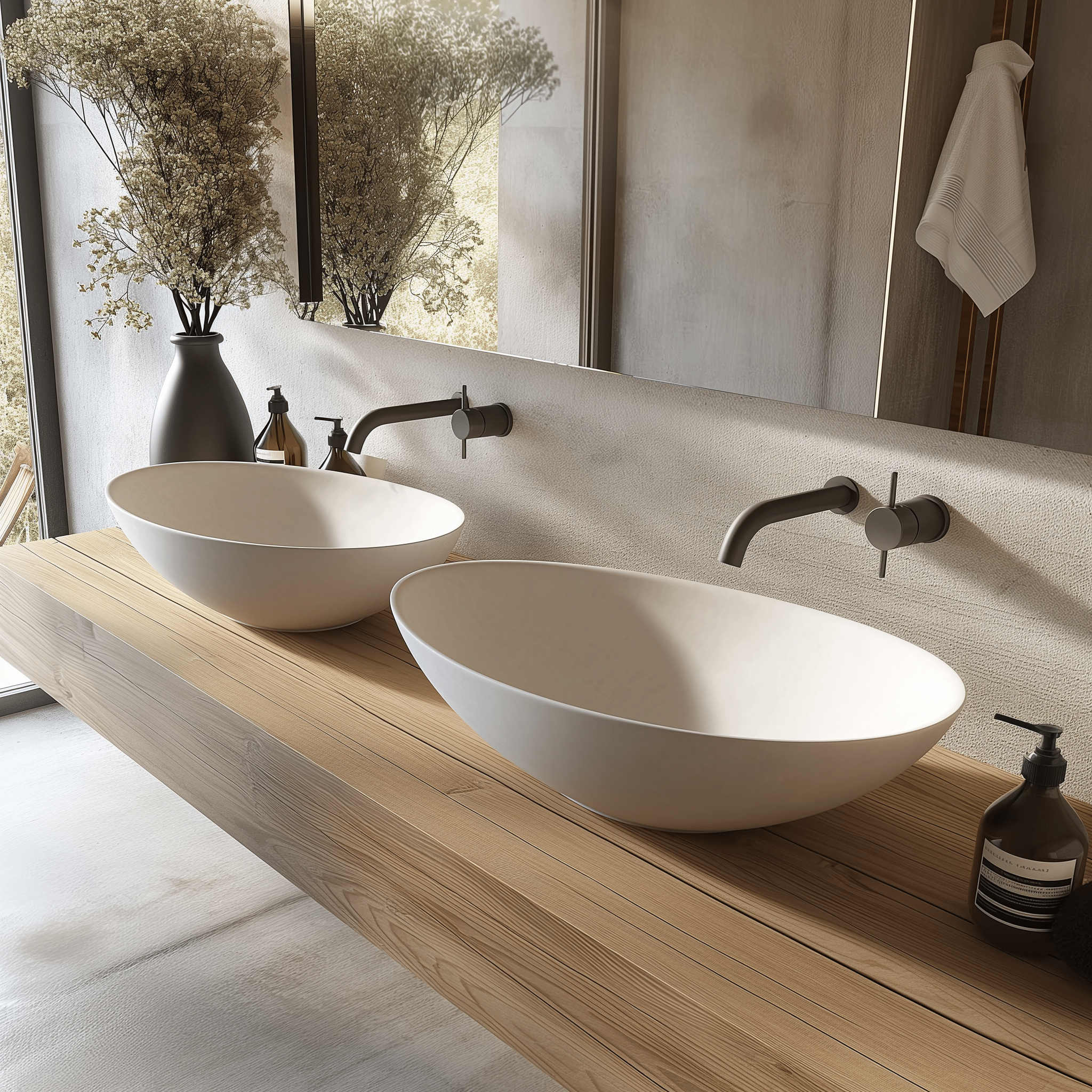 Chậu rửa mặt đá nhân tạo DRS118 màu trắng mờ đặt bàn, thiết kế oval hiện đại